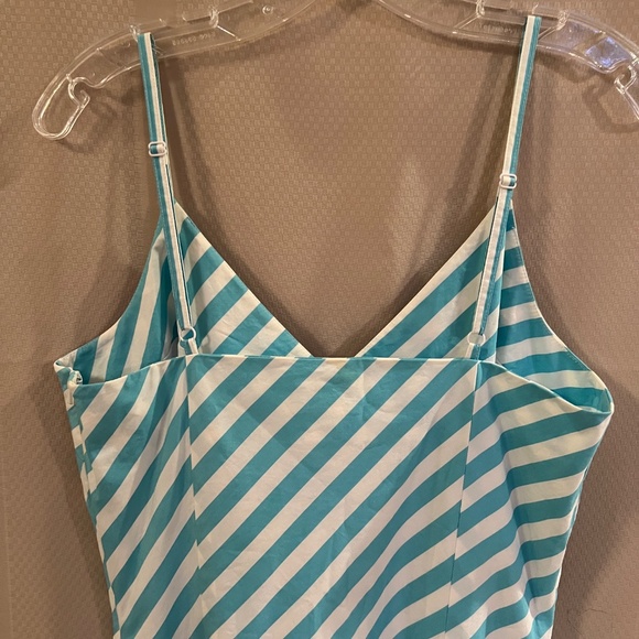 Lilly Pulitzer Sunflower Striped Dress Blue/White Sz12 - Picture 5 of 12